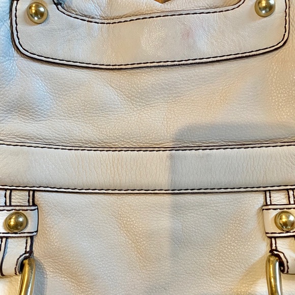 BANANA REPUBLIC Cream Leather Large Satchel Bag - Picture 4 of 8